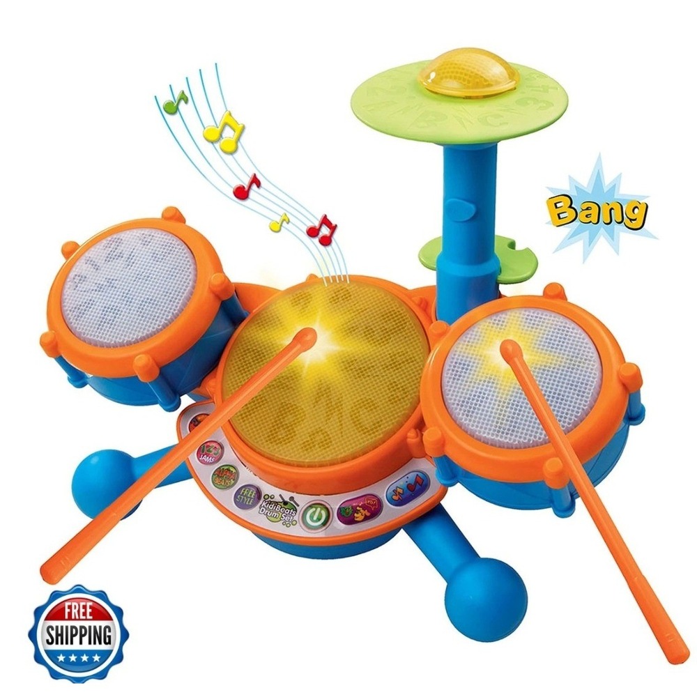 VTech KidiBeats Drum Set Kids Learning Toy 80-134401 Blue Orange Musical Drums - Picture 8 of 8